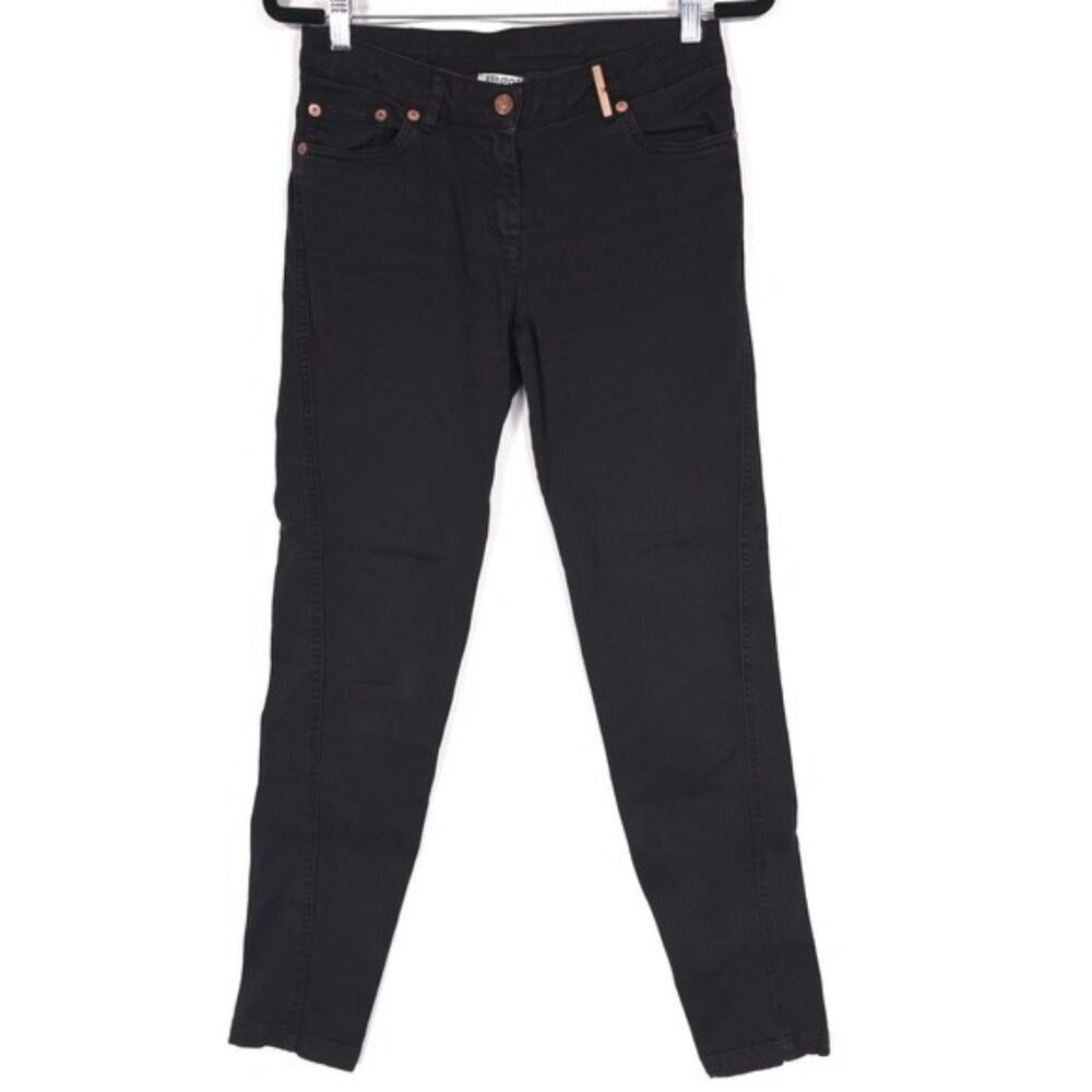 KENZO PARIS JUNGLE Women's Black Jeans Size 38‎ Zip Hem US 6-7